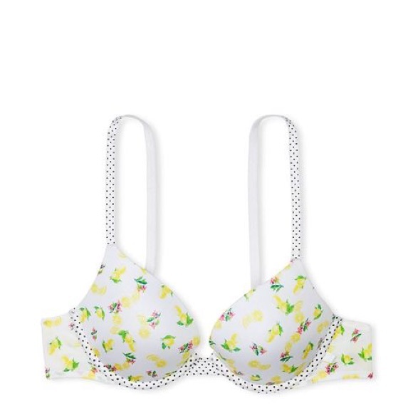 Victorias Secret Smooth Lemon & Polka Dot Push Up T-Shirt Bra NWT - Picture 3 of 5